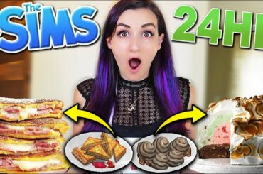 24 HOURS Eating Like A Sim (Gourmet)