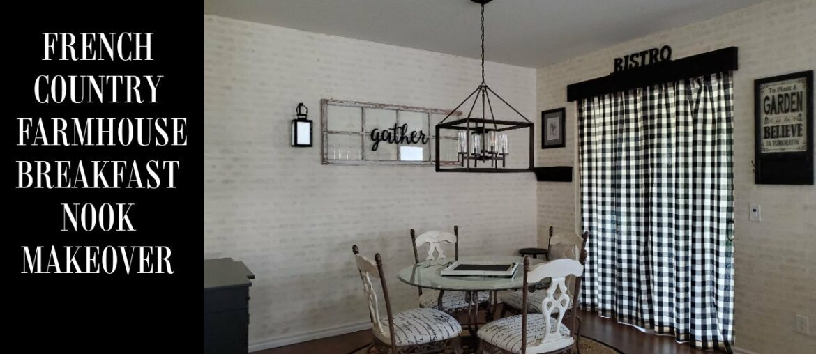 FRENCH COUNTRY FARMHOUSE BREAKFAST NOOK MAKEOVER - FAUX BRICK PAINTING -  RESCUING A BABY BUNNY