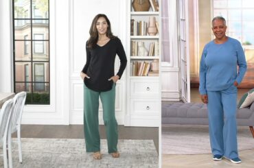 Denim & Co. Active French Terry Pull-On Wide-Leg Pants on QVC
