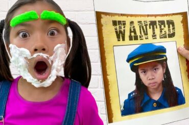 Emma and Ellie Pretends to Play Wanted Police Chase Adventure | Police Videos for Kids