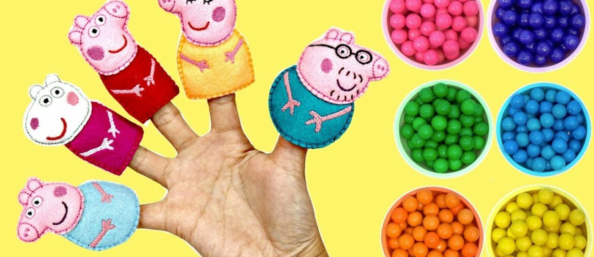Learn Colors with Peppa Pig Finger Family Song with Gumball Surprises Learn Colors with Peppa Pig Finger Family Song with Gumball Surprises