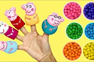 Learn Colors with Peppa Pig Finger Family Song with Gumball Surprises
