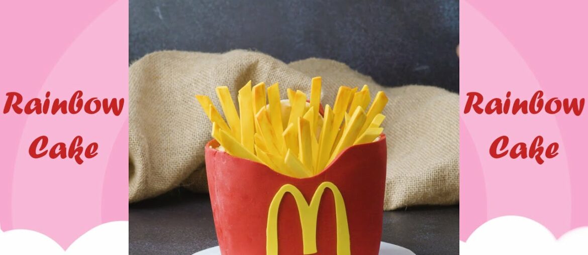 French Fries McDonald's | Easy Fondant Cake Recipes #shorts French Fries McDonald's | Easy Fondant Cake Recipes #shorts