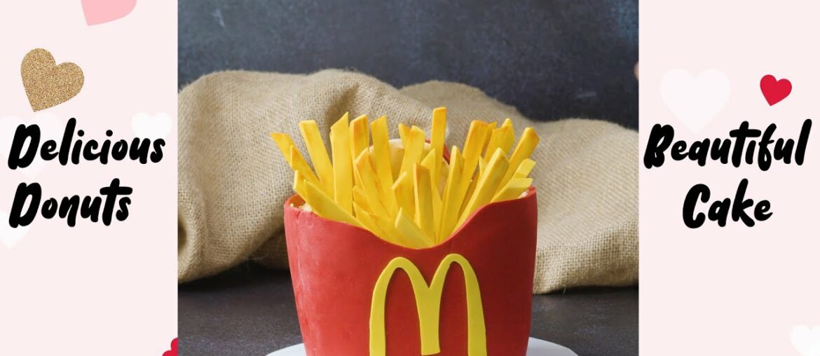 French Fries McDonald Easy Fondant Cake Recipes #shorts French Fries McDonald Easy Fondant Cake Recipes #shorts