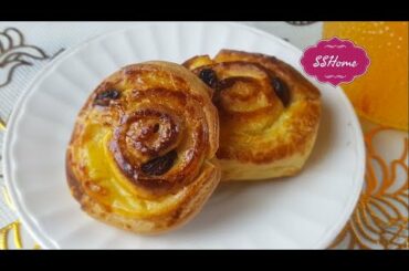 Raisins Roll Bun / Pain au Raisins French Recipe