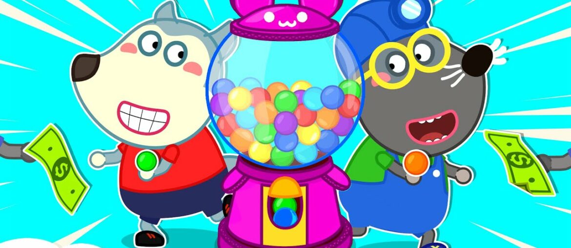 Wolfoo Plays Colorful Gumball Machine with Friend - Wolfoo Makes DIY Gumball Machine | Wolfoo Family