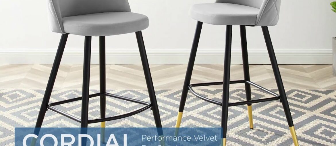 Cordial Performance Velvet Dining Bar Stools