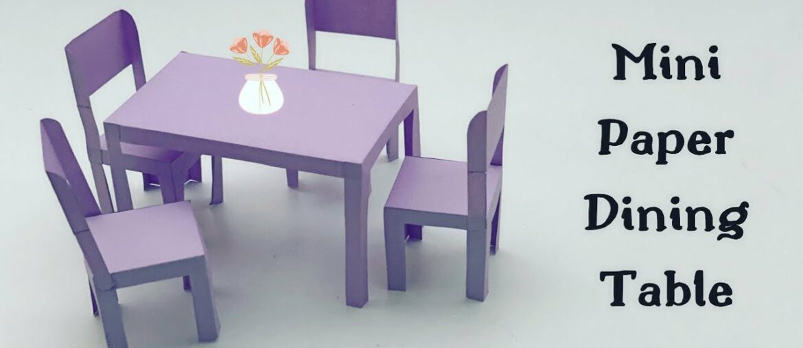 DIY MINI PAPER DINING TABLE & CHAIR/ Paper Craft / mini Paper furniture crafts For doll house