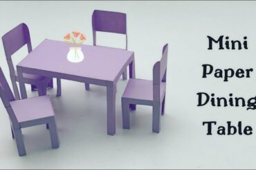 DIY MINI PAPER DINING TABLE & CHAIR/ Paper Craft / mini Paper furniture crafts For doll house
