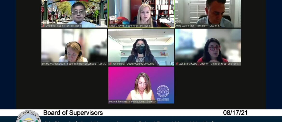 Santa Clara County Board of Supervisors August 17, 2021  9:30 AM