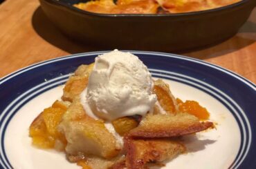Sourdough, kefir skillet crepe (Clafoutis) with fruit