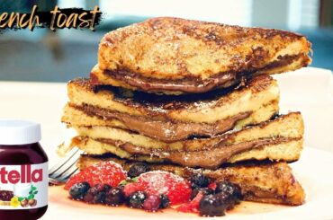 Nutella French Toast Recipe | ThymeWithApril  #Nutella #frenchtoast