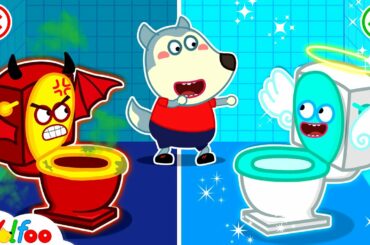 Wolfoo!!! Restroom is Angel or Demon - Kids Stories About Potty Training With Wolfoo | Wolfoo Family
