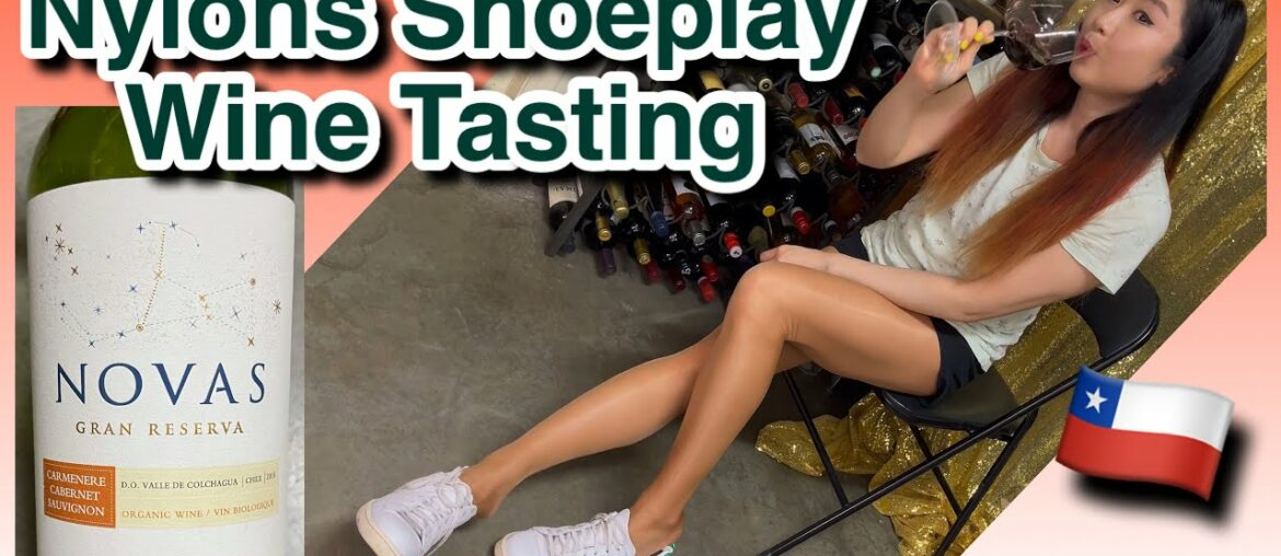 Old Sneakers Shoeplay Wine Tasting – Tan Nylons Hosiery, Worn Adidas Shoes, Chile Cabernet Sauvignon Old Sneakers Shoeplay Wine Tasting - Tan Nylons Hosiery, Worn Adidas Shoes, Chile Cabernet Sauvignon