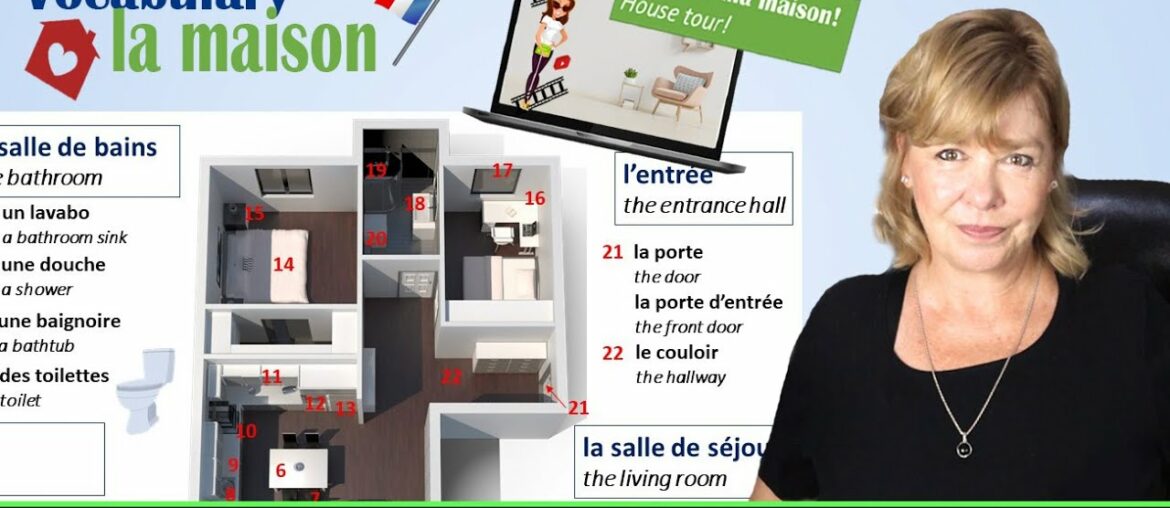 Beginner French Vocabulary: French Rooms in the House and Furniture || House tour Beginner French Vocabulary: French Rooms in the House and Furniture || House tour