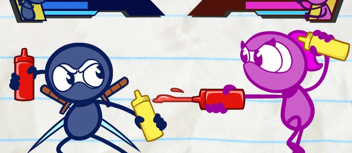 Ninja Pencilmate Defeats a Sandwich Monster