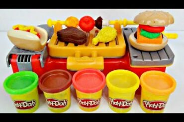 Nat and Essie BBQ with Play-doh Cookout Creation Grill Kitchen