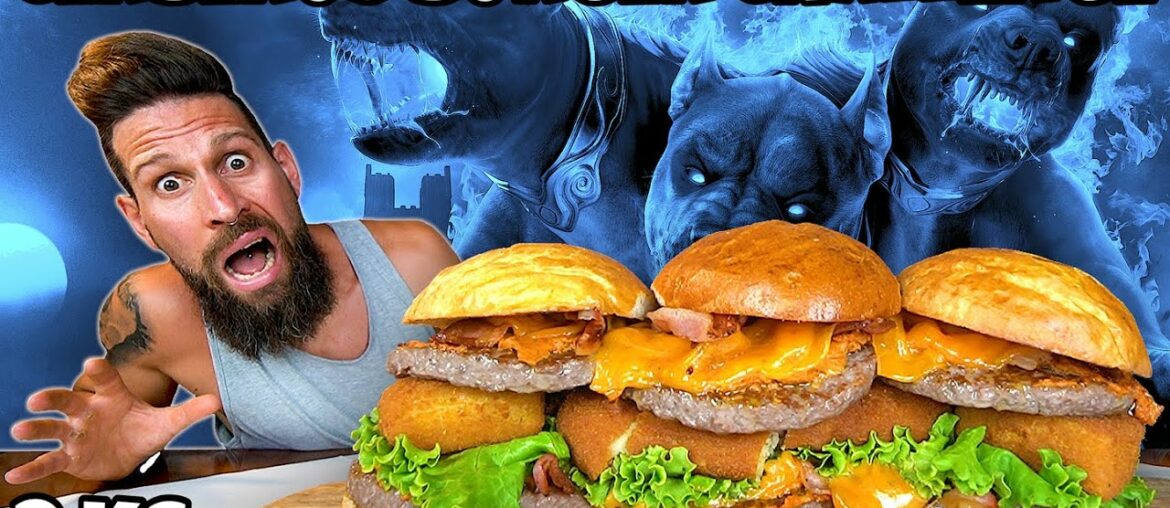 CERBERUS BURGER Challenge – (3KG – 10000 calorie) – MAN VS FOOD CERBERUS BURGER Challenge - (3KG - 10000 calorie) - MAN VS FOOD