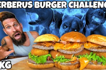 CERBERUS BURGER Challenge - (3KG - 10000 calorie) - MAN VS FOOD