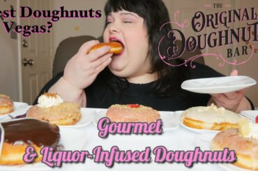The Original Doughnut Bar Gourmet & Liquor Infused Doughnuts Tasting and Review Mukbang Eating Show