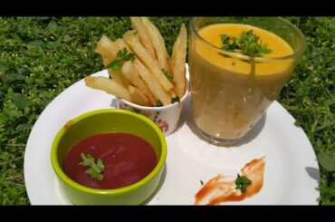 french fries with cheese sauce recipe / how make french fries with cheese sauce