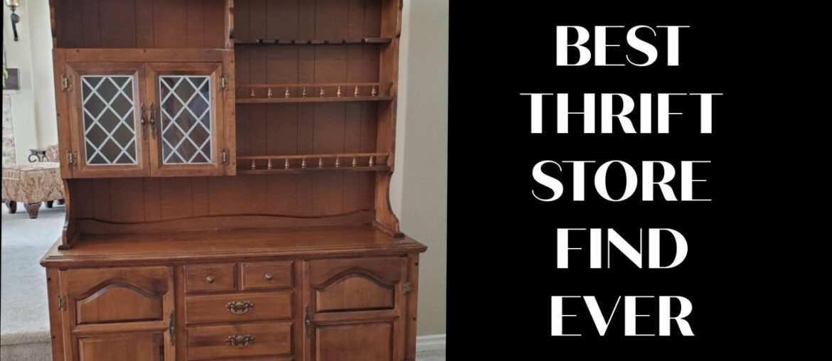 BEST THRIFT STORE FIND EVER ( AT LEAST FOR ME) - YOU HAVE TO SEE THIS - FRENCH COUNTRY HUTCH