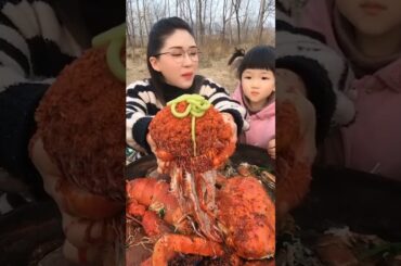 Spicy  Garlic Butter French Fries, Fried Food Mukbang Asmr