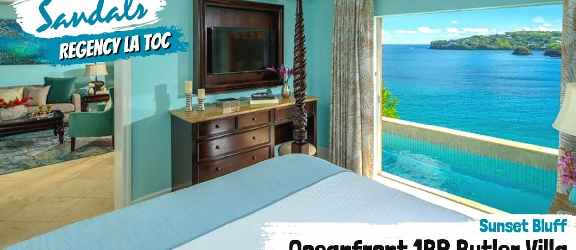 Sunset Bluff Honeymoon Oceanfront Butler Villa Suite BS | Sandals La Toc St Lucia | Tour & Review 4K Sunset Bluff Honeymoon Oceanfront Butler Villa Suite BS | Sandals La Toc St Lucia | Tour & Review 4K