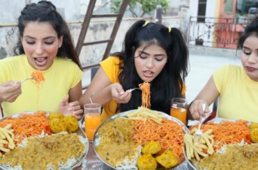 Momos, Spicy Noodles, French Fries and Kadhi Chawal Eating Challenge | Food Challenge
