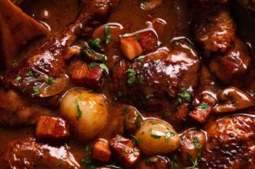 Coq au Vin (French chicken stew in red wine sauce)