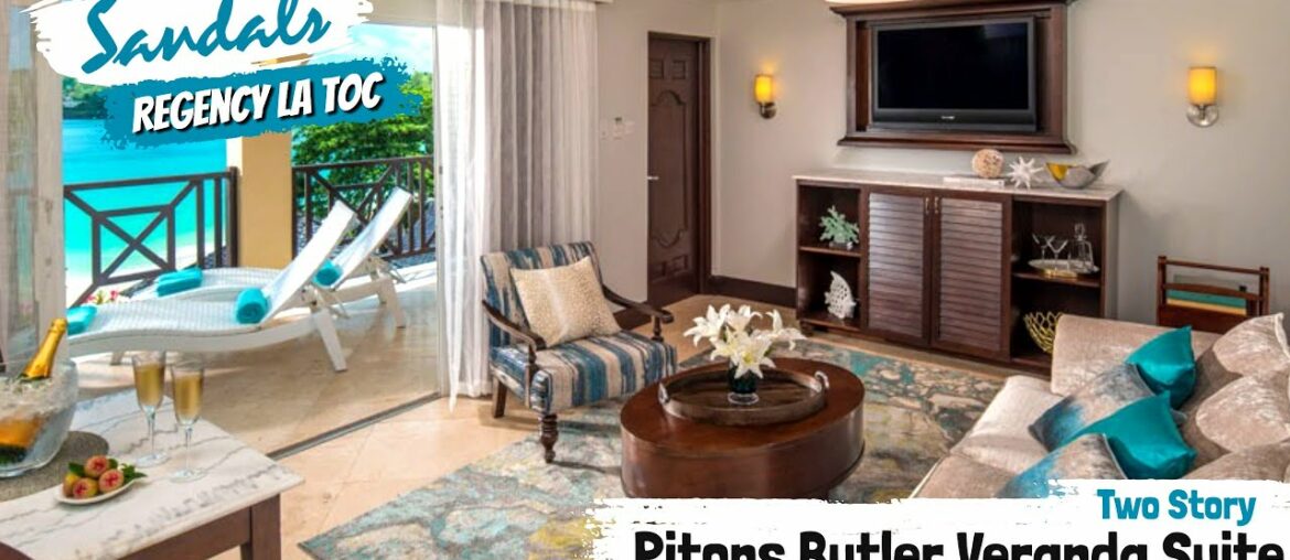 Pitons Oceanview Two Story Butler Veranda Suite (BO) | Sandals La Toc, St Lucia | Tour & Review 4K Pitons Oceanview Two Story Butler Veranda Suite (BO) | Sandals La Toc, St Lucia | Tour & Review 4K