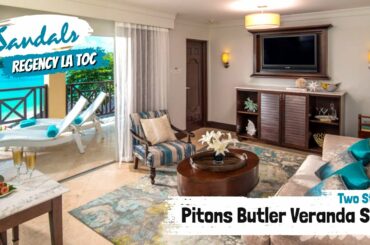 Pitons Oceanview Two Story Butler Veranda Suite (BO) | Sandals La Toc, St Lucia | Tour & Review 4K