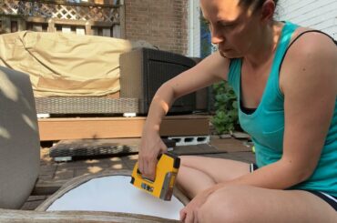 Reupholstering a French provincial dining chair