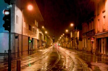 Walking alone in the rain at night | No Noises | Walk in Bordeaux 4k | ASMR Rain sounds for sleeping