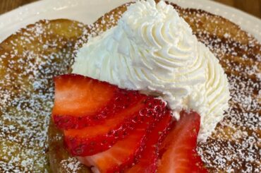 Easy Restaurant Dining at Home. French Toast with Homemade Whip.