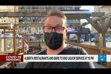 Alberta restaurants and bars to end liquor service at 10 p.m.