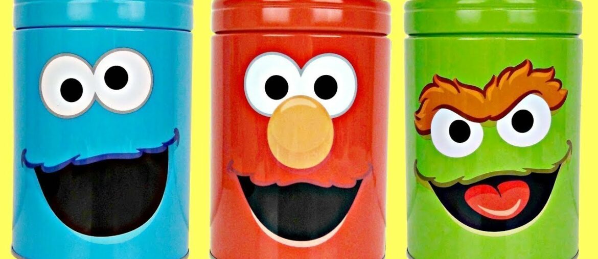 Sesame Street Counting with Elmo and the Cookie Monster Coin Banks Pretend Play!