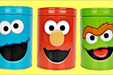 Sesame Street Counting with Elmo and the Cookie Monster Coin Banks Pretend Play!