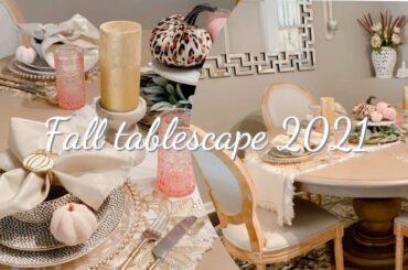 FALL TABLESCAPE 2021 || DECORATE WITH ME! || HOW TO STYLE ROUND DINING TABLE