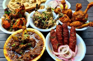 TIKKE SHIKKE KA TAWA MUTTON Aur CHICKEN LOLLIPOP with HANDMADE MUTTON SEEKH aur KALMI. Indian Food