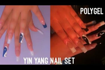 Yin Yang Nail Art | Polygel French Tips | Nickayla Paris