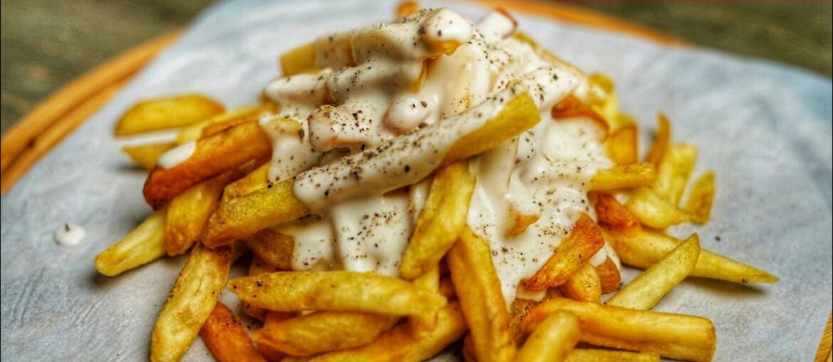 Cheesy French Fries Recipe | Home Made French Fries With Cheese Sauce Recipe