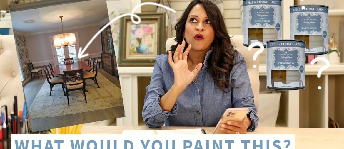 Farmhouse Style in 5 Minutes | What Would You Paint This Dark Dining Room? | Amitha Verma