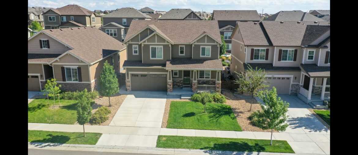 Drone footage of home in Erie Colorado that backs open space