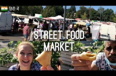 FIRST TIME trying Indian SAMOSA on FRENCH Street FOOD MARKET | French Sunday Outdoor Market Tour