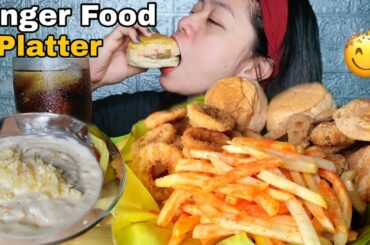 FINGER FOOD PLATTER | 1KG CALAMARES,1KG CHICKEN WINGS, HALF KILO FRENCH FRIES, BURGER PINOY MUKBANG