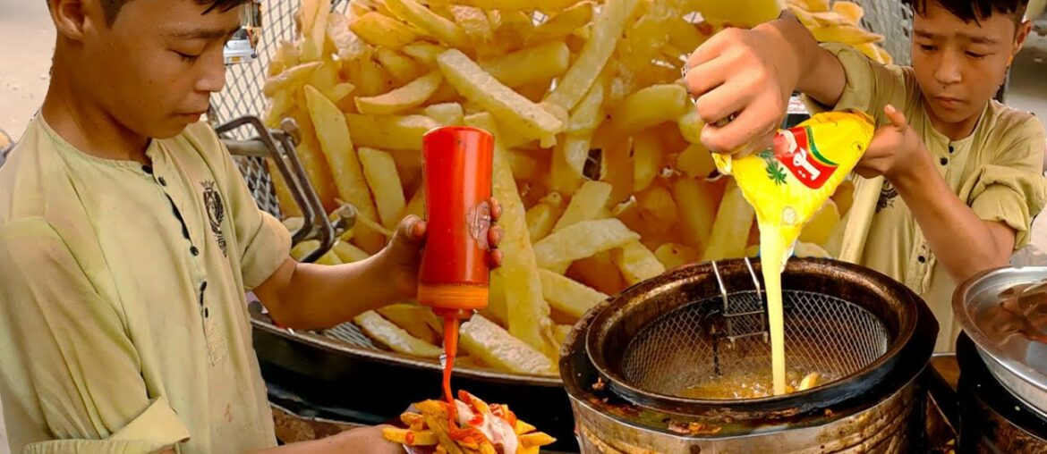 10 Years Old Pathan Boy Making French Fries | French Fries Recipe | Hardworking Pathan Kid