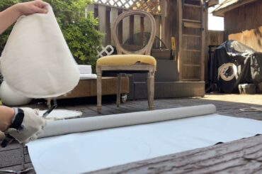 Reupholstering a French provincial dining chair