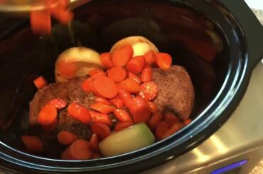 French cooking night. Pot Roast, Pears in Wine, Potatoes Anna.