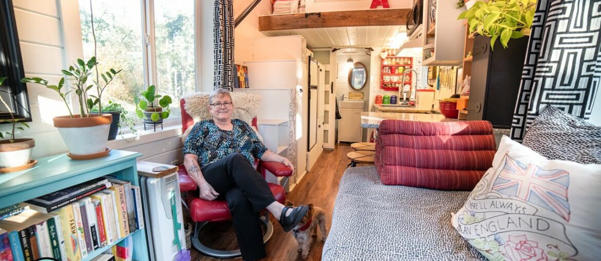 Her Adorable DIY Tiny Home for Retirement - Divorce To Living Simple
